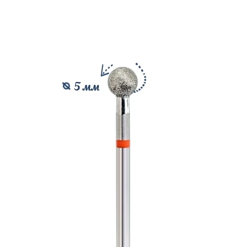 Фреза алмазная КМИЗ, мелкая (красная) насечка, Ø0,5 см, шар (сфера) Б001.50/117941(199)