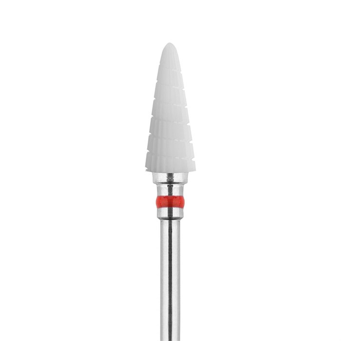 Фреза керамическая IRISK мягкая (красная) насечка, Ø0,6 см, конус  Б821-10-06 - фото 560381