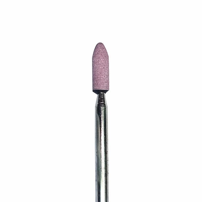 Фреза корундовая Robin Nails розовая, цилиндр заостренный Ø2,8 мм, мелкая зернистость gr/45-42