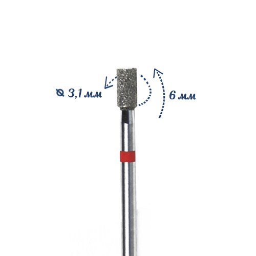 Фреза алмазная КМИЗ, мелкая (красная) насечка, Ø0,31 см, цилиндр (бочонок) Б110.31/118049(210) - фото 562108
