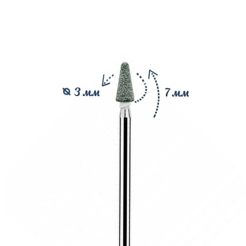 Фреза корундовая IRISK средняя зернистость, Ø0,3 см, конус малый, длина 0,7 см Б805-22-02