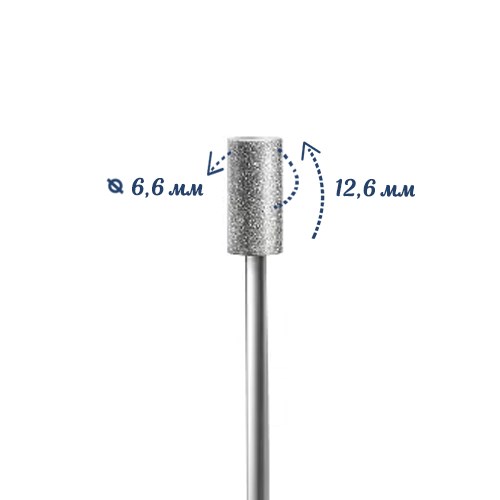 Фреза алмазная ruNail мелкая (красная) насечка, Ø0,66 см, цилиндр (бочонок) 1600 - фото 564638