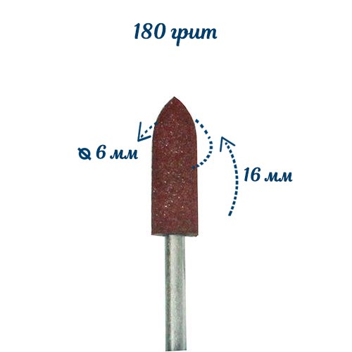 Полировщик силиконовый Robin Nails коричневый, размер 6х16 мм gr/P205k - фото 564860
