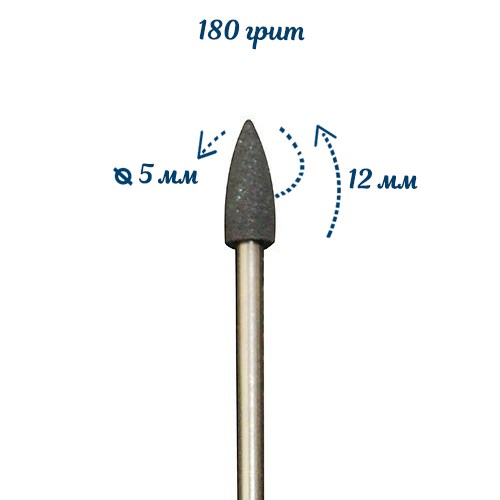 Полировщик силиконовый (серый) Размер 5х12 мм Robin Nails gr/P404s - фото 564989