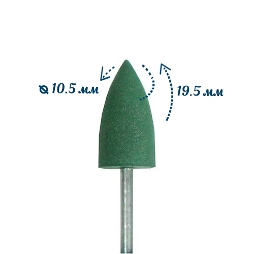 Полировщик силиконовый Robin Nails зеленый, размер 10,5х19,5 мм gr/P410z