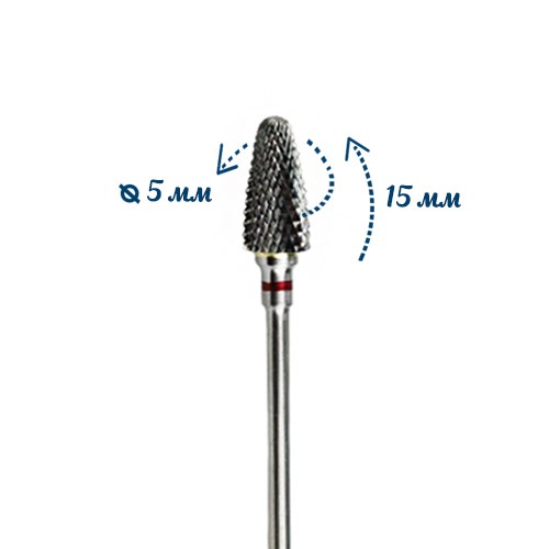 Фреза твердосплавная WG-ZL016 F, кукуруза, Ø0,5 см, мягкая (красная) насечка km/WG-ZL016 - фото 565585