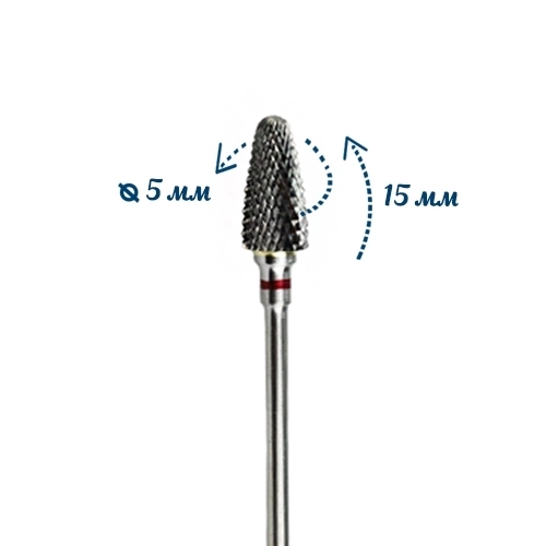 Фреза твердосплавная WG-ZL016 F, кукуруза, Ø0,5 см, мягкая (красная) насечка km/WG-ZL016