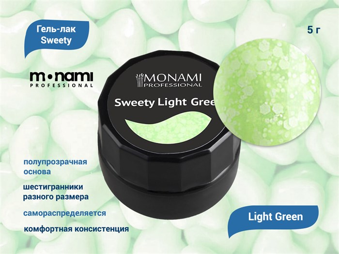 Гель-лак Monami Sweety Light Green, 5 г mi/Slg5- - фото 567587