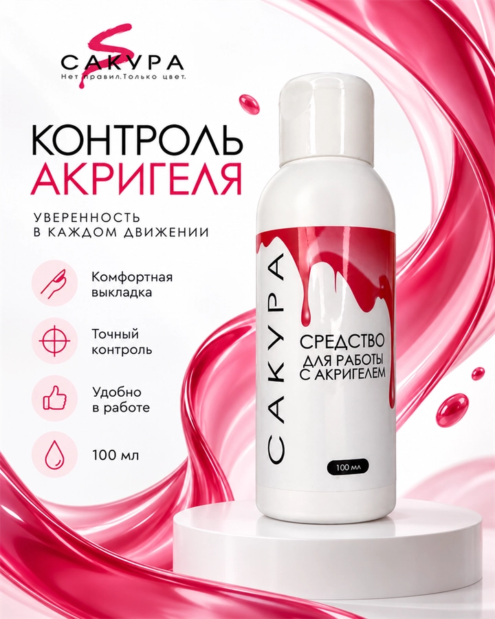 Средство Сакура - для работы с акригелем, 100мл SAG100