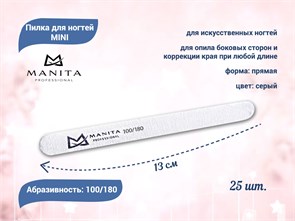{{productViewItem.photos[photoViewList.activeNavIndex].Alt || productViewItem.photos[photoViewList.activeNavIndex].Description || 'Пилка для ногтей  MANITA PROFESSIONAL прямая MINI 100/180 грит, 13 см 25 шт./уп.'}}