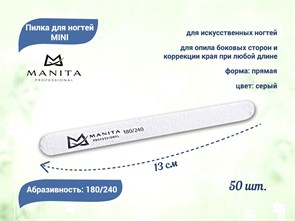 {{productViewItem.photos[photoViewList.activeNavIndex].Alt || productViewItem.photos[photoViewList.activeNavIndex].Description || 'Пилка для ногтей  MANITA PROFESSIONAL прямая MINI 180/240 грит, 13 см 50 шт./уп.'}}