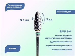 {{productViewItem.photos[photoViewList.activeNavIndex].Alt || productViewItem.photos[photoViewList.activeNavIndex].Description || 'Твердосплавная фреза Robin Nails пламя 3/32 С ST Ø0,6 см грубая (зеленая) насечка'}}