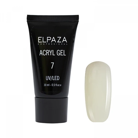 {{productViewItem.photos[photoViewList.activeNavIndex].Alt || productViewItem.photos[photoViewList.activeNavIndex].Description || 'Акригель Elpaza Professional №7 Acryl Gel, 30 мл'}}