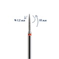 Фреза алмазная КМИЗ, мелкая (красная) насечка, Ø0,12 см, L10, конус заостренный Б250.12/м(111) - фото 492059