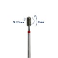 Фреза алмазная КМИЗ, мелкая (красная) насечка, Ø0,35 см, цилиндр закругленный Б141.35м117955(239) - фото 492219