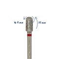 Алмазная фреза Robin Nails мягкая (красная) насечка, Ø0,4 см, цилиндр закругленный  gr/880-040R - фото 495875