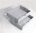 Бокс прозрачный с серыми выдвижными ящиками 17,5х13х9,5 см kt/V44G - фото 500793