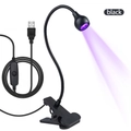 Гибкая Mini UV LED USB лампа для полимеризации на прищепке 3-5W (черная) qt0616