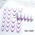 Дизайн для ногтей, наклейки 5D "Французский маникюр", фиолетовый SD-1926 - фото 524869