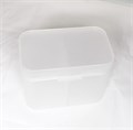 Контейнер для хранения, две секции, пластиковый, матовый белый kt/K98W - фото 531715