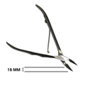 Кусачки для кутикулы Metaleks профессиональные с пружиной, матовые, 16 мм RCN-03