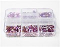 Набор страз в кейсе Mixed Sizes Pink AB №12, 6 ячеек LZ12 - фото 537788