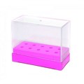 Подставка для фрез на 10 шт. розовая прямоугольная 31203-PFR - фото 545937