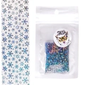 Фольга переводная (4*50см) Zoo Nail Art, новогодняя прозрачная серебро №1450 zn/1450
