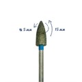 Фреза алмазная Robin Nails средняя (синяя) насечка, Ø0,5 см, пуля (почка)  gr/853050с - фото 559562