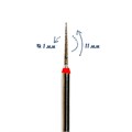 Фреза алмазная КМИЗ, мелкая (красная) насечка, Ø0,1 см, L11, игла (фиссура) Б160.10/м(189) - фото 559799