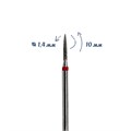 Фреза алмазная КМИЗ, мелкая (красная) насечка, Ø0,14 см, конус закругленный Б250.14/115050(236) - фото 559835