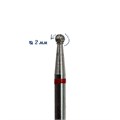 Фреза алмазная мелкая (красная) насечка, Ø0,2 см, шар  DD2020 - фото 560362