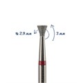 Фреза алмазная мелкая (красная) насечка, Ø0,29 см, конус обратный  DD3029 - фото 560367
