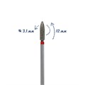 Фреза алмазная КМИЗ мягкая (красная) насечка, Ø0,31 см, пуля ФТ274.120.31/м - фото 562116
