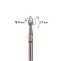 Фреза алмазная КМИЗ, средне-мелкая (сине-красная) насечка, Ø0,4 см, капля закругленная 118523tw - фото 563709