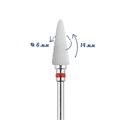 Фреза керамическая IRISK мягкая (красная) насечка, Ø0,6 см, конус  Б821-10-06 - фото 564624