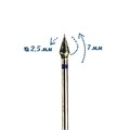 Фреза алмазная 40 M средняя (синяя) насечка, Ø0,25 см, конус (капля) km/040c - фото 564884
