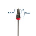 Фреза твердосплавная WG-ZL020 F, конус закругленный, Ø0,6 см, мягкая (красная) насечка km/WG-ZL020 - фото 565009