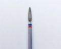 Алмазная фреза Opioni средне-мелкая (сине-красная) насечка, Ø2,3 мм, пламя острое удлиненное Opi/Фап2.3-10МС