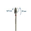 Фреза алмазная 45 F мелкая (красная) насечка, Ø0,4 см, груша km/045м - фото 565556