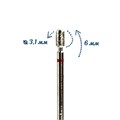 Фреза алмазная 37 F мелкая (красная) насечка, Ø0,31 см, цилиндр закругленный km/037м - фото 565589