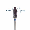 Керамическая фреза Robin Nails средняя (синяя) насечка, Ø0,6 см, L15, пуля gr/6410501 - фото 565623