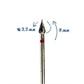 Фреза алмазная 40 F мелкая (красная) насечка, Ø0,33 см, конус (капля) km/040м - фото 565632