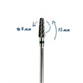 Фреза твердосплавная WG-ZL032 С, конус закругленный, Ø0,4 см, грубая (зеленая) насечка km/WG-ZL032 - фото 565647