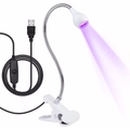UV LED фонарик на прищепке, usb, белый uvfon-w