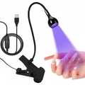 UV LED фонарик на прищепке, usb, черный uvfon-black