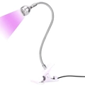 UV LED фонарик на прищепке, usb, цвет металл/белый uvfon-met/w