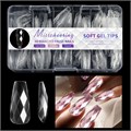 Прозрачные гелевые типсы Soft Gel Tips №10 балерина/бриллиант, 120 шт (12 размеров) SGT12-05 - фото 565787
