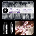 Прозрачные гелевые типсы Soft Gel Tips №10 балерина/бриллиант, 120 шт (12 размеров) SGT12-05