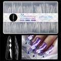 Прозрачные гелевые типсы Soft Gel Tips №10 острые/бриллиант, 120 шт (12 размеров) SGT12-08